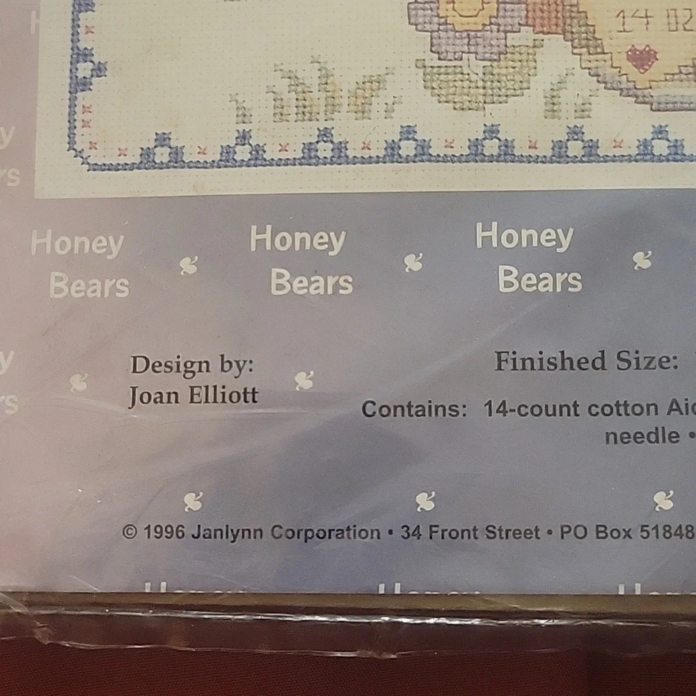 Janlynn Cross Stitch Kit Honey Bears Birth Anouncement,  15